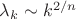 $\lambda_k \sim k^{2/n}$