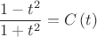$$\[
\frac{{1 - t^2 }}{{1 + t^2 }} = C\left( t \right)
\]$