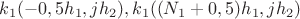 $k_1(-0,5 h_1, j h_2), k_1((N_1+0,5) h_1, j h_2)$