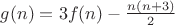 $g(n)=3f(n)-\frac{n(n+3)}{2}$