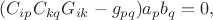 $(C_{ip}C_{kq}G_{ik} - g_{pq})a_{p}b_{q}=0,$