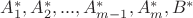 $A_1^*,A_2^*,...,A_{m-1}^*,A_m^*, B^*$