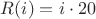 $R(i)=i\cdot20$