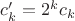 $c'_k=2^kc_k$