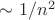 $\sim 1/n^2$