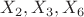 $X_2, X_3,X_6$