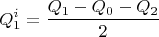$$Q_1^i=\frac{Q_1-Q_0-Q_2}{2}$$