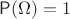 $\mathsf P(\Omega)=1$