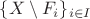 $\{ X \setminus F_i \}_{i \in I}$