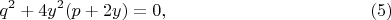 $$q^2+4y^2(p+2y)=0,\eqno(5)$$