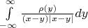 $\int\limits_{-\infty}^\infty\frac{\rho(y)}{(x-y)|x-y|}dy$