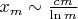 $x_m\sim\frac{cm}{\ln m}$