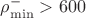 $\rho_{\min}^- > 600$