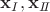 $\mathbf{x}_{I}, \mathbf{x}_{I\!I}$ $\mathbf{x}_{I}, \mathbf{x}_{I\!I}$