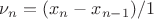 ${\nu}_{n} = ({x}_{n}-{x}_{n-1})/1$