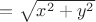$\ro = \sqrt{x^2+y^2}$