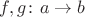 $f, g \colon a \to b$