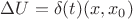 $\Delta U = \delta(t)(x,x_0)$