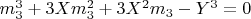$m_3^3+3Xm_3^2+3X^2m_3-Y^3=0$