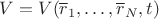 $V=V(\overline r_1,\ldots,\overline r_N,t)$