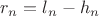 $r_n=l_n-h_n$ $r_n=l_n-h_n$