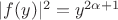 $|f(y)|^2 = y^{2\alpha + 1}$