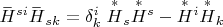 $ \overset{\_}{H}{}^{si} \overset{\_}{H}{}_{sk}=\delta^i_k\; \overset{*}{H}{}_s \overset{*}{H}{}^s-\overset{*}{H}{}^i \overset{*}{H}{}_k$