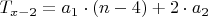 $T_{x-2}= a_1\cdot(n-4)+2\cdot a_2$