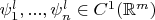 $\psi^l_1,...,\psi^l_n\in C^1(\mathbb{R}^m)$