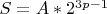 $S = A*2^{3p-1}$