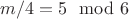 $m/4=5\mod 6$