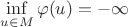 $\inf\limits_{u\in M}\varphi(u)=-\infty$
