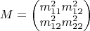 $$M=\begin{pmatrix}
 m_{11}^2  m_{12}^2 \\
 m_{12}^2  m_{22}^2 
\end{pmatrix}$$