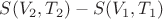 $S(V_2,T_2)-S(V_1,T_1)$