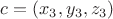 $c=(x_3,y_3,z_3)$
