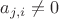 $a_{j,i}\not=0$ $a_{j,i}\not=0$
