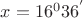 $x=16^0 36^&rsquo;$