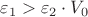 $\varepsilon_1 > \varepsilon_2\cdot V_0$