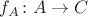 $f_A\colon A\to C$