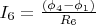 $I_6=\frac {(\phi_4-\phi_1)} { R_6}$