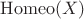 $\operatorname{Homeo}(X)$ $\operatorname{Homeo}(X)$