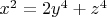 $x^2=2y^4+z^4$
