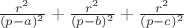 $\frac{r^2}{(p-a)^2}+\frac{r^2}{(p-b)^2}+\frac{r^2}{(p-c)^2}$