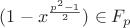 $(1-x^{\frac{p^2-1}{2}})\in F_p$