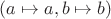 $(a\mapsto a,b\mapsto b)$