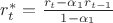 $r_t^*=\frac{r_t-\alpha_1 r_{t-1}}{1-\alpha_1}$