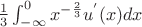 $\frac13 \int_{-\infty}^0 x^{-\frac23}u^{'}(x)dx$