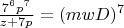 $\frac{7^6p^7}{z+7p}=(mwD)^7$