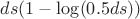 $ds (1 - \log(0.5 ds))$