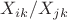 $X_{ik}/X_{jk}$
